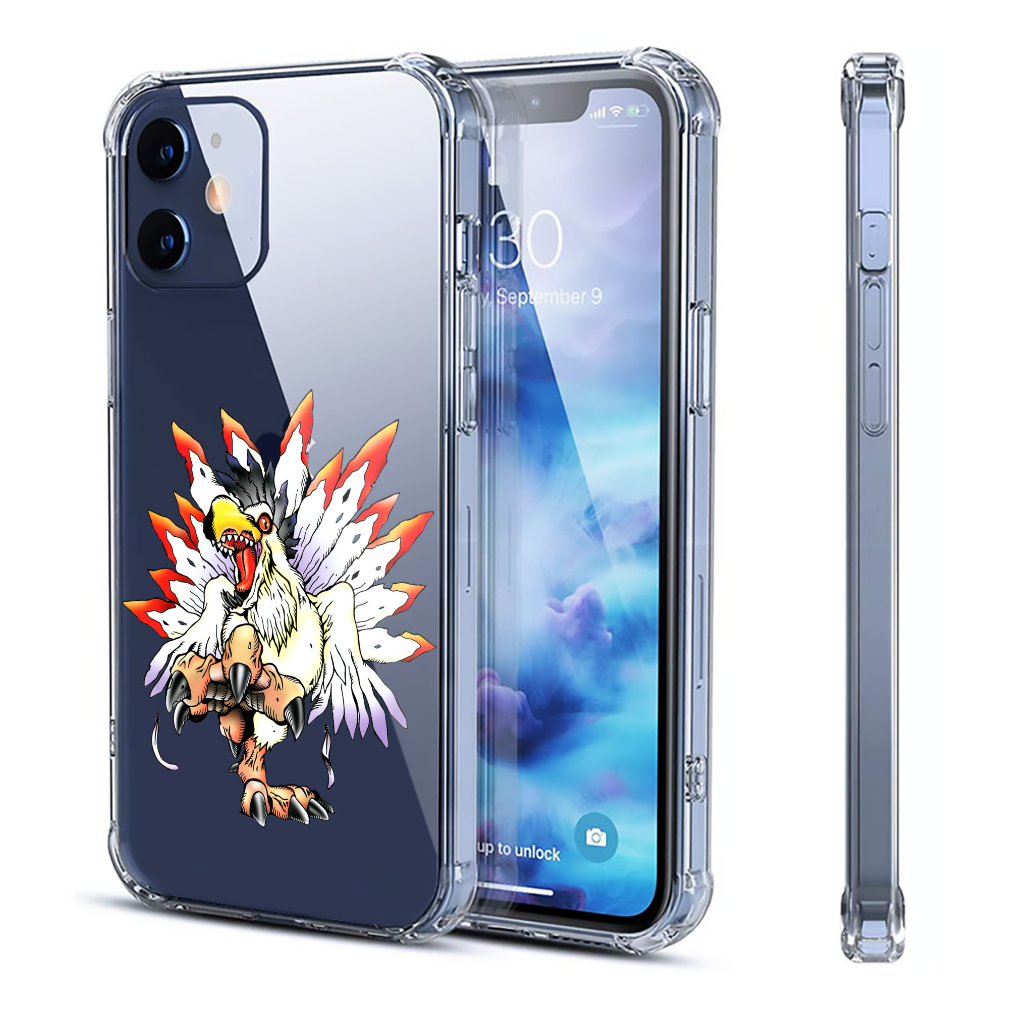 （画像用） Digimon デジタルモンスター/デジモン 【iPhone 12シリーズ対応】透明スマホケース（クリアソフトケース）